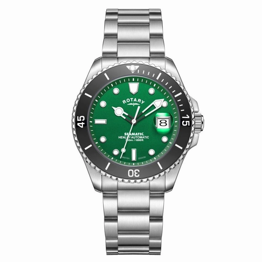 Rotary Henley Seamatic Green Dial Automatic Mens Watch GB05430-78