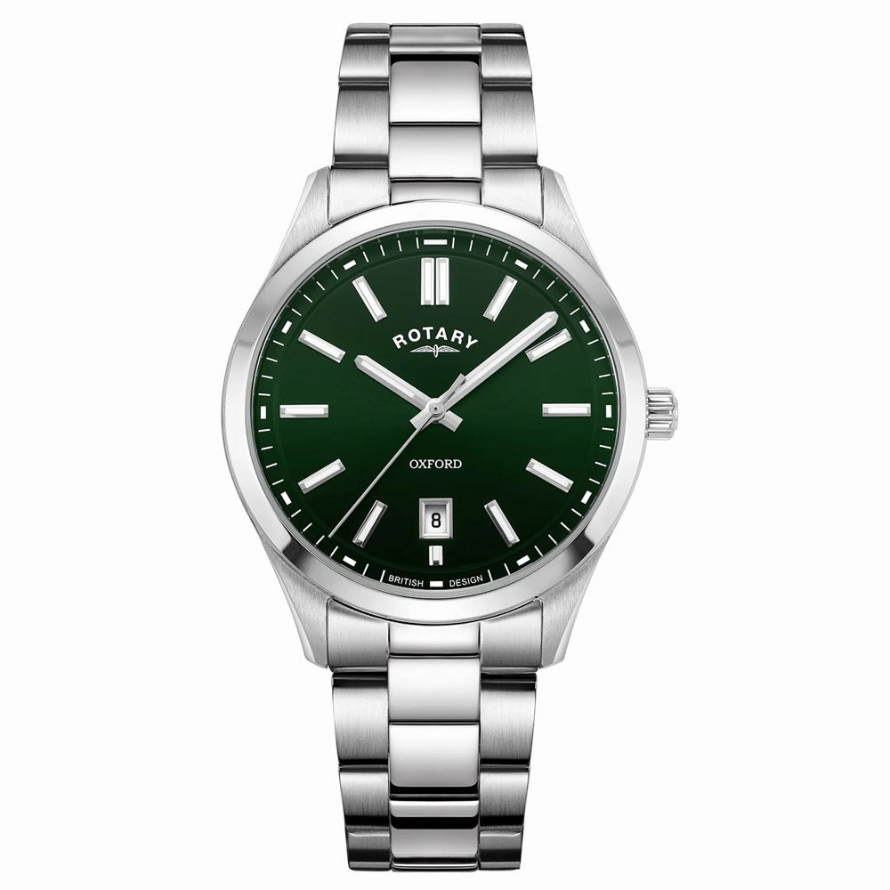 Rotary Oxford Green Dial Stainless Steel Mens Watch GB05520/24