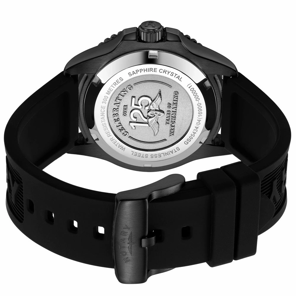 Rotary Seamatic Automatic Mens Divers Watch Black Edition GS05434/04