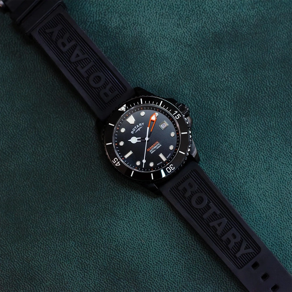 Rotary Seamatic Automatic Mens Divers Watch Black Edition GS05434/04