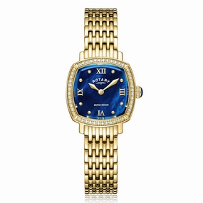 Rotary Traditional Crystal Set Gold Tone Ladies Watch LB05813/92