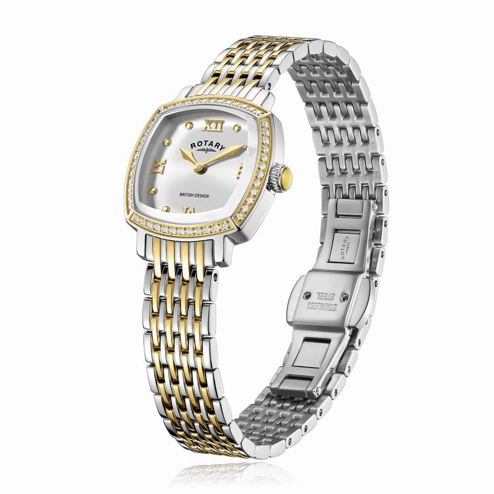 Rotary Traditional Crystal Set Two Tone Ladies Watch LB05811/70