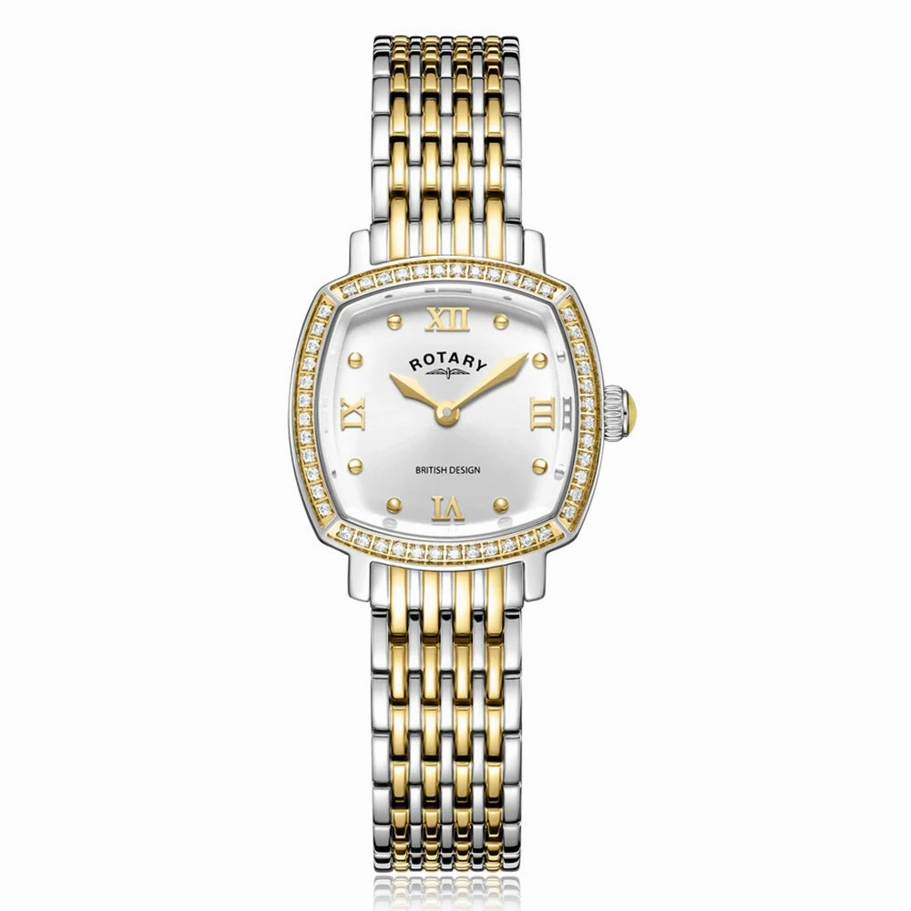 Rotary Traditional Crystal Set Two Tone Ladies Watch LB05811/70