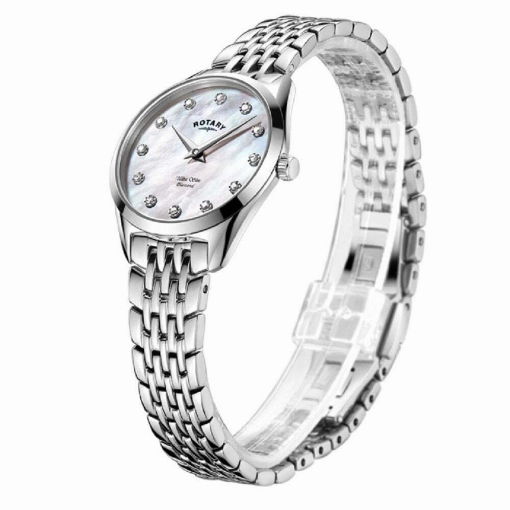 Rotary Ultra Slim Diamond Set Ladies Watch LB08010/07/D
