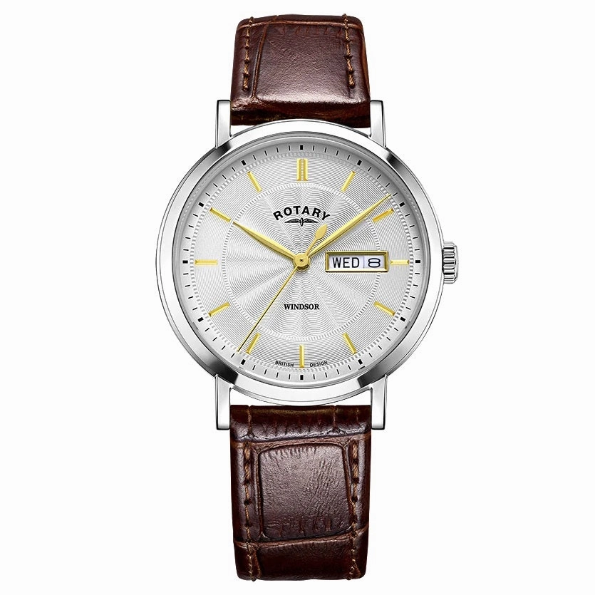 Rotary Windsor Brown Leather Strap Mens Watch GS05420/02