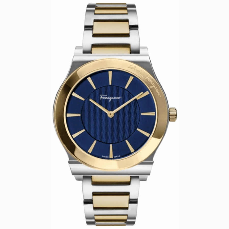 Salvatore Ferragamo 1898 Slim Blue Dial Two Tone Steel Men's Watch SFPE00419