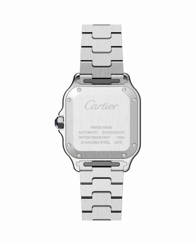 SANTOS DE CARTIER, MEDIUM, AUTOMATIC, YELLOW GOLD AND STEEL, INTERCHANGEABLE METAL AND LEATHER BRACELETS