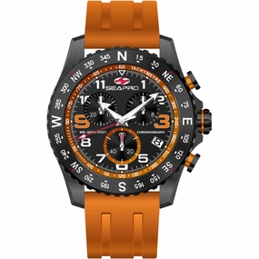 Seapro Men's Watch - Gallantry Quartz Black Dial Orange Rubber Strap | SP9734
