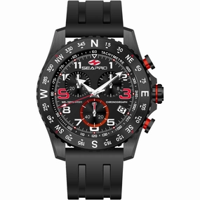 Seapro Men's Watch - Gallantry Quartz Black Dial Rubber Strap | SP9730