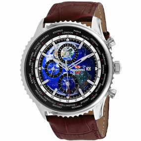 Seapro Men's Watch - Meridian World Timer GMT Blue Dial Leather Strap | SP7131