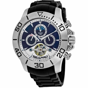 Seapro Men's Watch - Montecillo Automatic Blue, White Dial Rubber Bracelet | SP5122