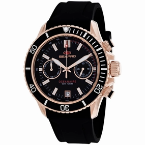 Seapro Men's Watch - Thrash Quartz Rose Gold Case Black Dial Rubber Strap | SP0333