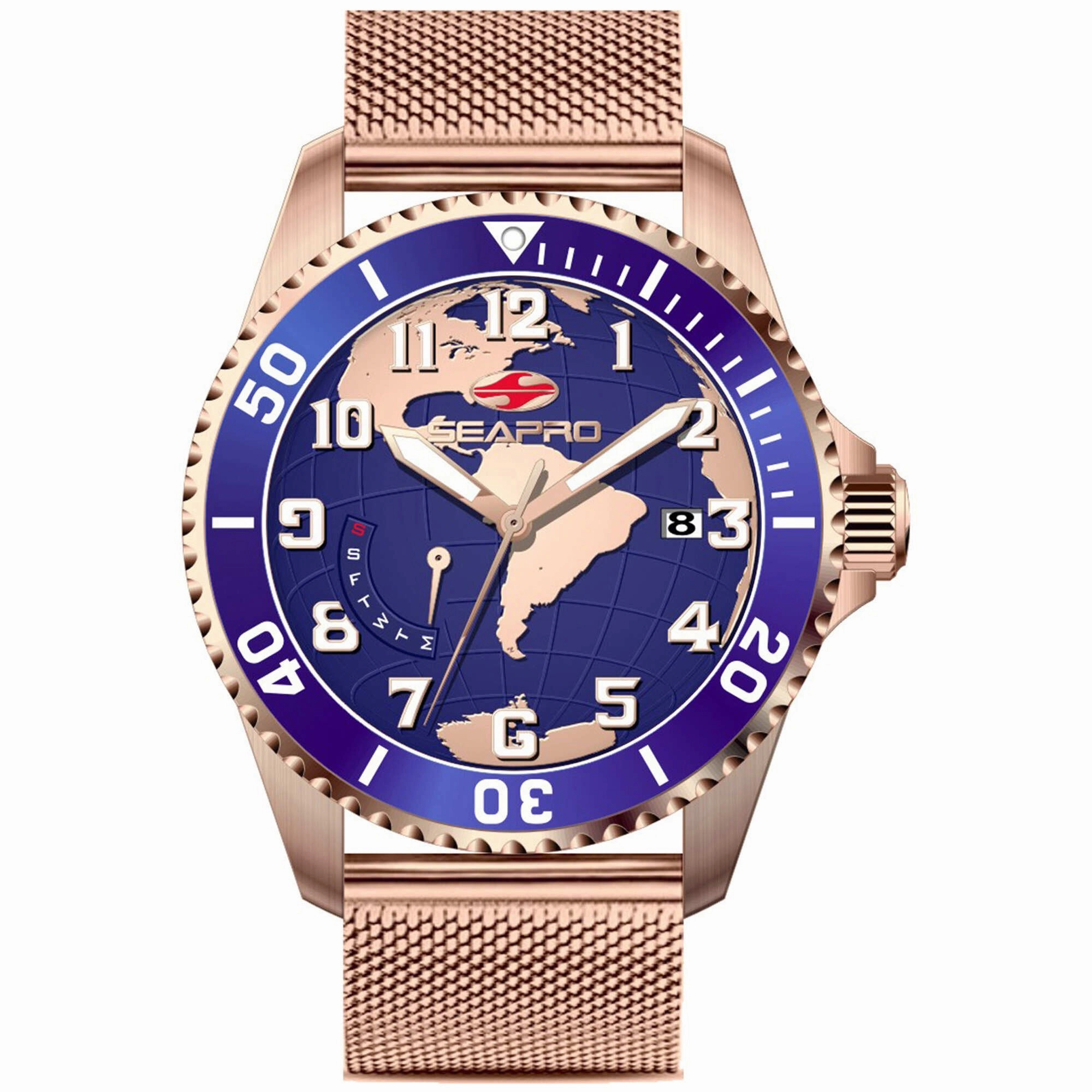 Seapro Men's Watch - Voyager Blue Dial Plated Stainless Steel Bracelet | SP4764