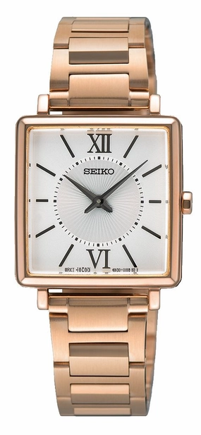 Seiko Conceptual Series Rose Gold Silver Dial Ladies Watch SWR112P