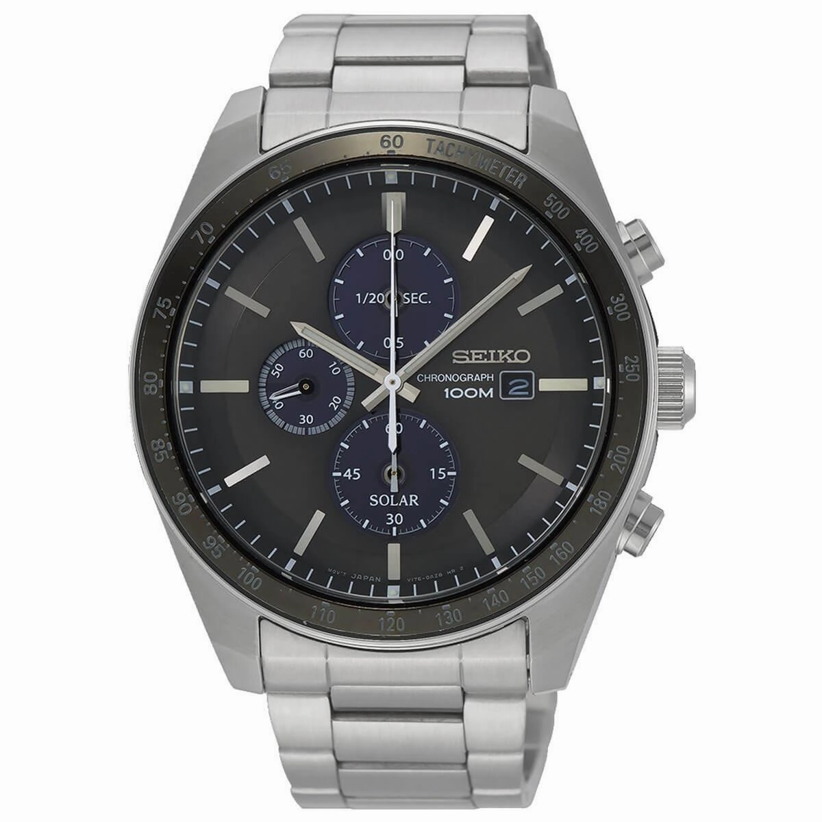 Seiko Men's Chrono Watch - Discover More Black & Blue Dial Bracelet | SSC715P1