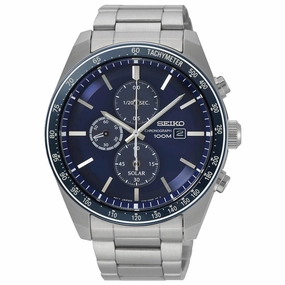Seiko Men's Chronograph Watch - Discover More Blue Dial Bracelet | SSC719P1
