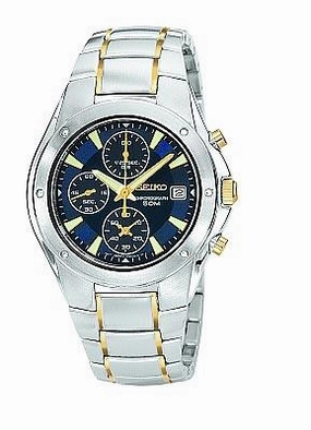 Seiko Men's Two Tone Bracelet Chronograph Watch SND585