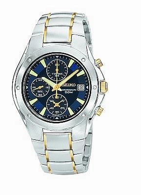 Seiko Men's Two Tone Bracelet Chronograph Watch SND585