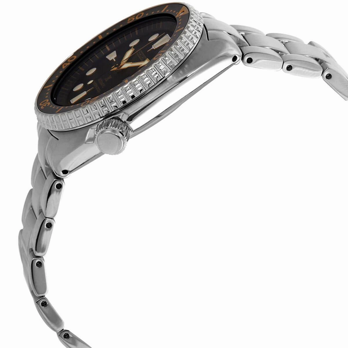 Seiko Men's Watch - Prospex Black Dial Silver Stainless Steel Bracelet | SRPE91K1
