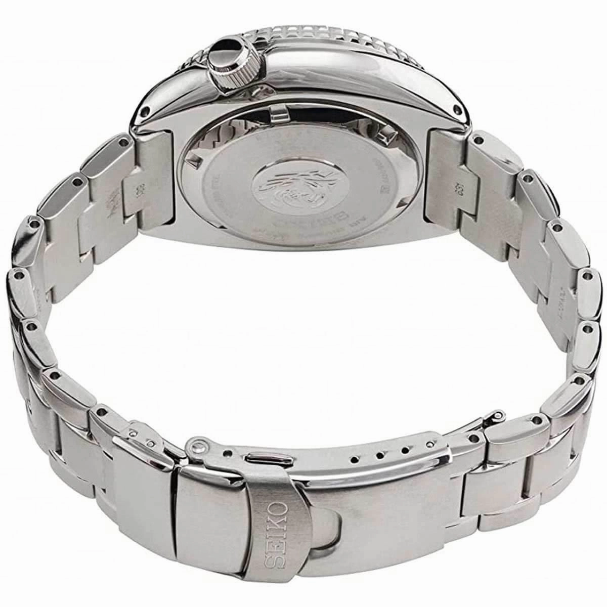 Seiko Men's Watch - Prospex Black Dial Silver Stainless Steel Bracelet | SRPE91K1