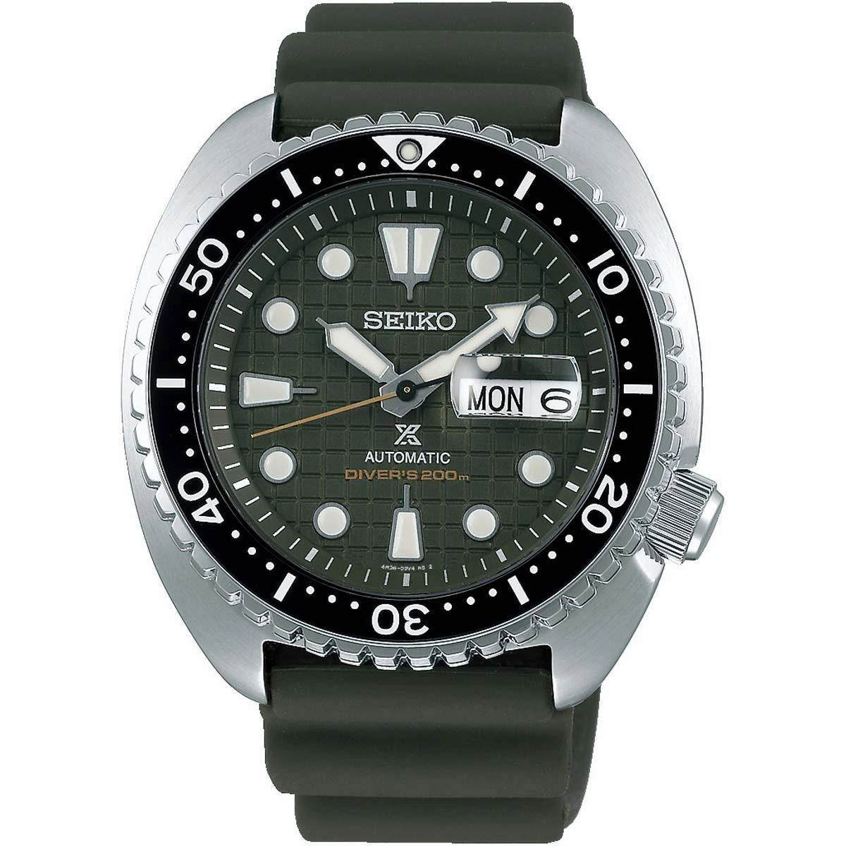 Seiko Men's Watch - Prospex Sea King Turtle Power Reserve Silicone Strap | SRPE05K1