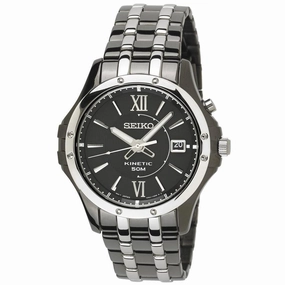 Seiko SKA551 Men's Le Grand Sport Kinetic Power Reserve Black Dial Two Tone Steel Watch
