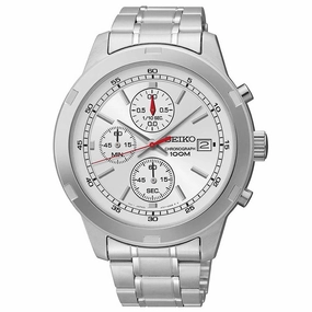 Seiko SKS417 Men's Silver Dial Stainless Steel Bracelet Chronograph Watch