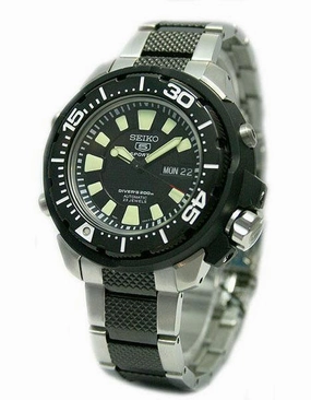 Seiko SKZ253 Men's TT Black Plated SS Automatic Dive Watch