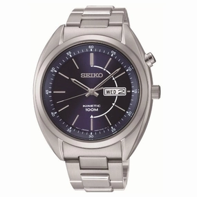 Seiko SMY121 Men's Kinetic Blue Dial Stainless Steel Bracelet Watch