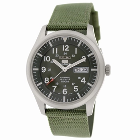 Seiko SNZG09 Men's 5 Sports Military Green Dial Green Nylon Strap Automatic Watch