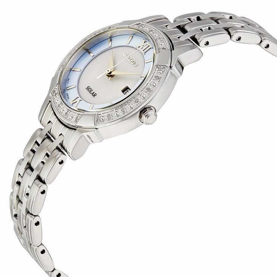Seiko Solar Mother Of Pearl Dial Womens Watch