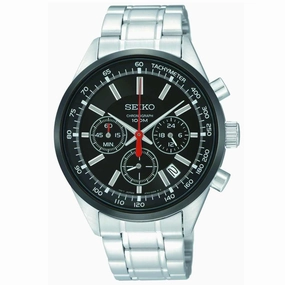 Seiko SSB045 Men's Stainless Steel Black Dial Quartz Chronograph Watch