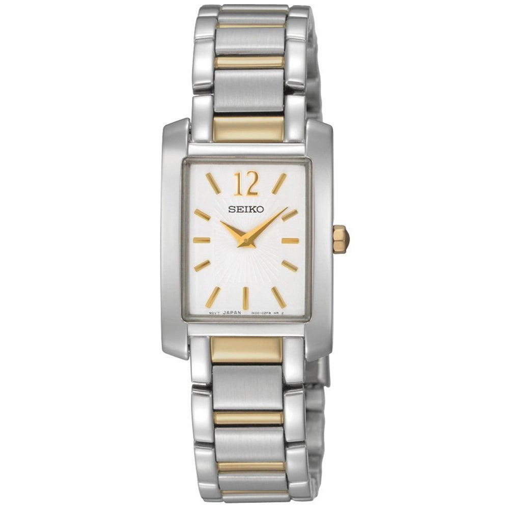 Seiko SUJG25 Women's Dress White Dial Two Tone Stainless Steel Bracelet Watch