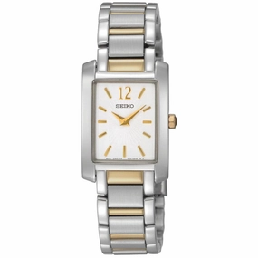 Seiko SUJG25 Women's Dress White Dial Two Tone Stainless Steel Bracelet Watch