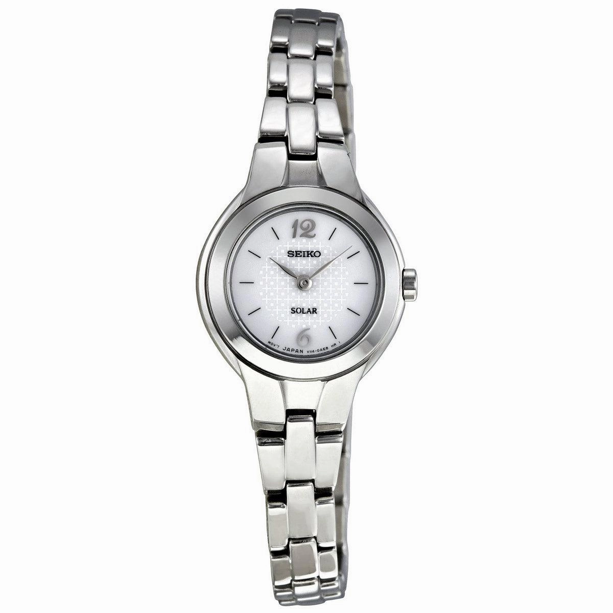 Seiko SUP023P1 Women's Dress Solar Silver Dial Steel Bracelet Watch