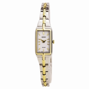 Seiko SUP272 Women's Solar Core White Dial Two Tone Yellow Gold Steel Quartz Watch