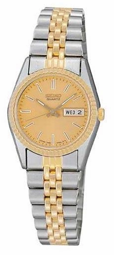 Seiko SWZ056 Women's Gold Tone Dial Stainless Steel Watch