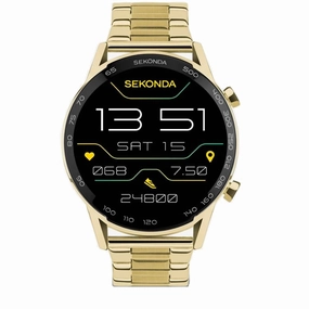Sekonda Active Plus Smart Watch Gold Alloy Case Steel Bracelet 30227
