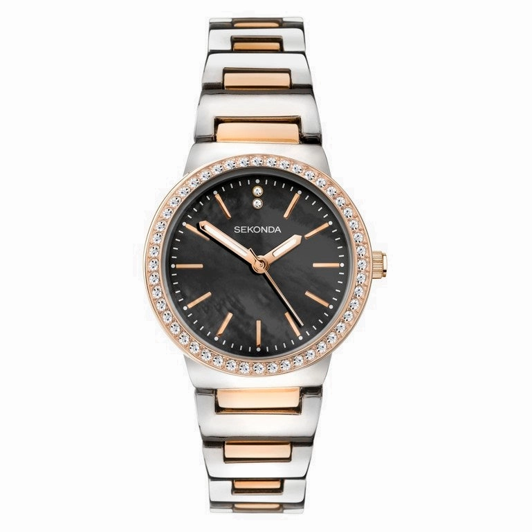 Sekonda Amelia Rose Two Tone Crystal Set Ladies Watch 40493