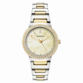 Sekonda Amelia Two Tone Crystal Set Ladies Watch 40490