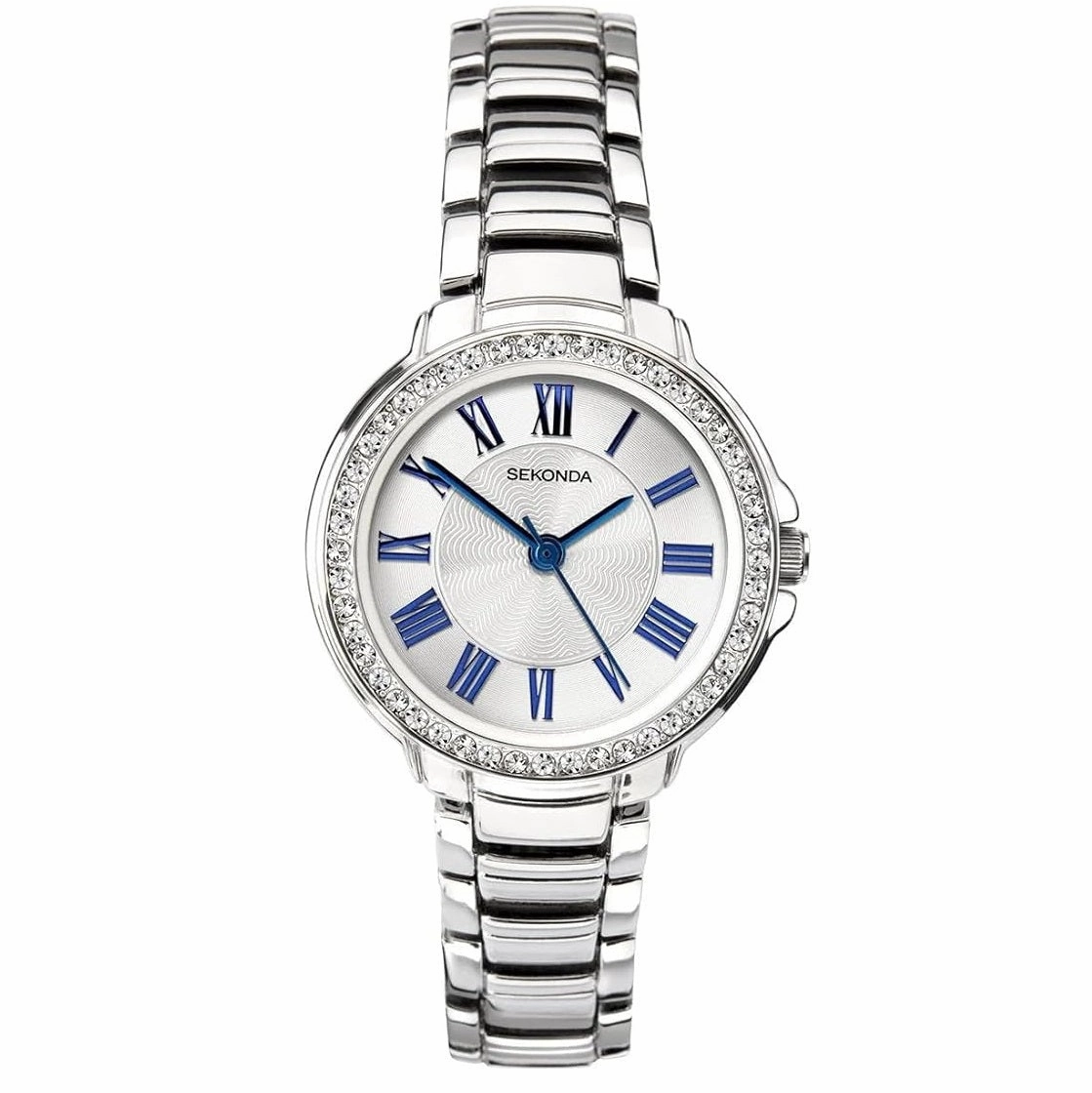 Sekonda Crystal Bezel Ladies Watch Silver Colour Bracelet 2777