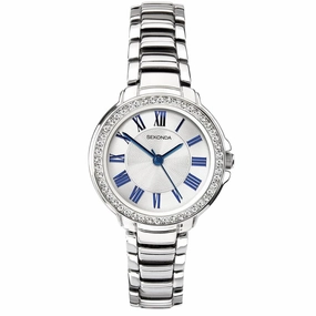 Sekonda Crystal Bezel Ladies Watch Silver Colour Bracelet 2777