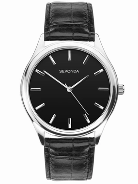 Sekonda Men's Black Croco Style Strap Watch 1532
