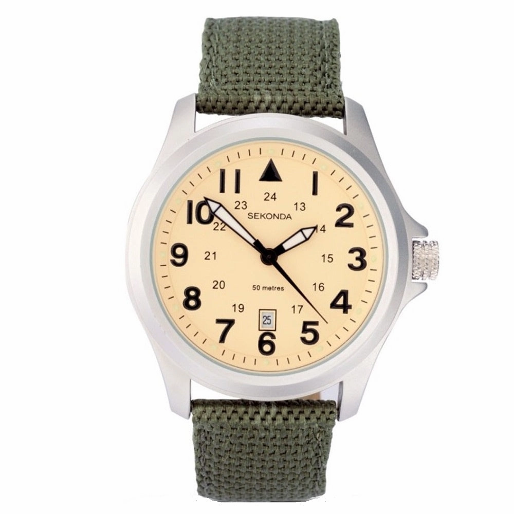 Sekonda Mens Aviator Strap Watch 3341