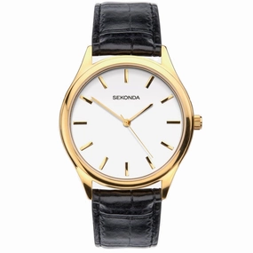Sekonda Mens Black Croco Style Strap Watch 1535