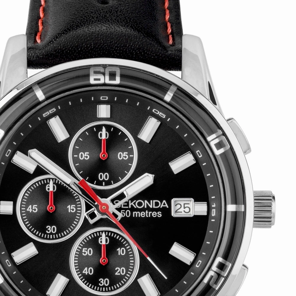 Sekonda Midnight Sports Chronograph Mens Watch Black Dial 30206