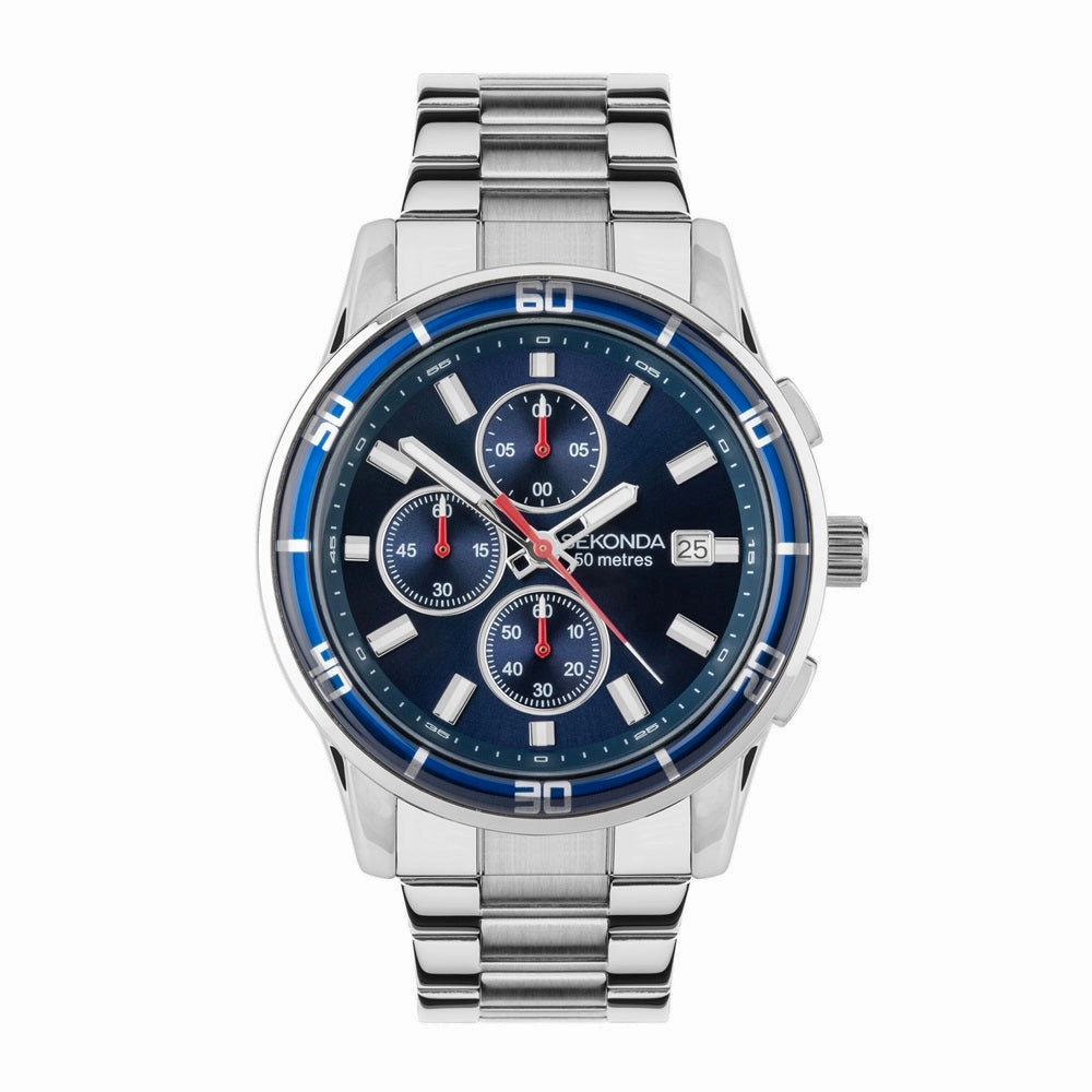 Sekonda Midnight Sports Chronograph Mens Watch Blue Dial 30207