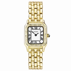 Sekonda Monica Crystal Bezel Ladies Watch Gold Plated Bracelet 40642