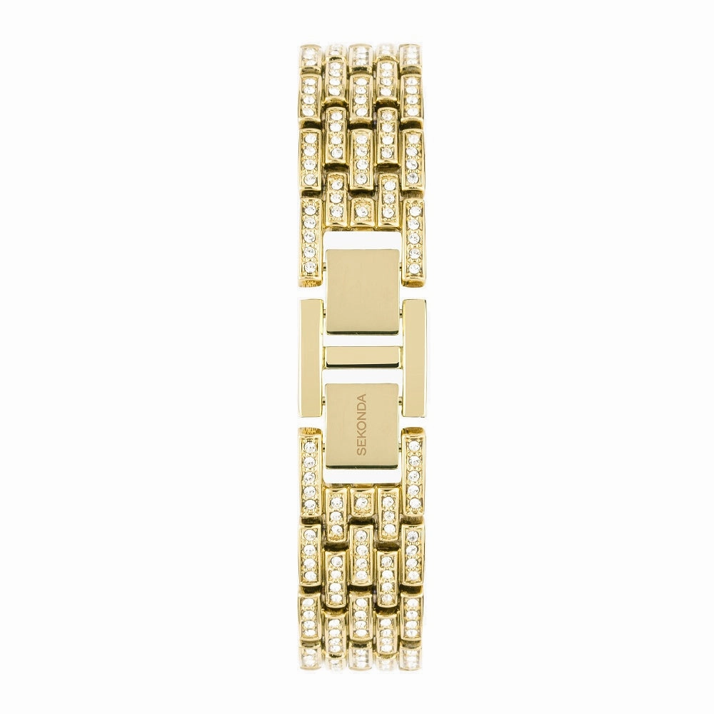 Sekonda Monica Ladies Watch Gold Plated Full Stone Set Bracelet 40661