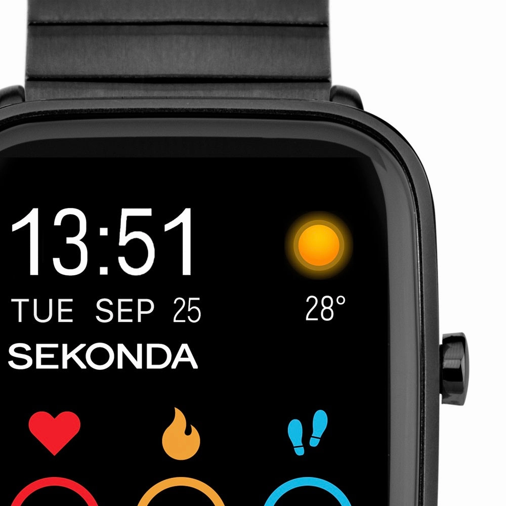 Sekonda Motion Plus Smart Watch Black Alloy Case & Stainless Steel Bracelet 30223